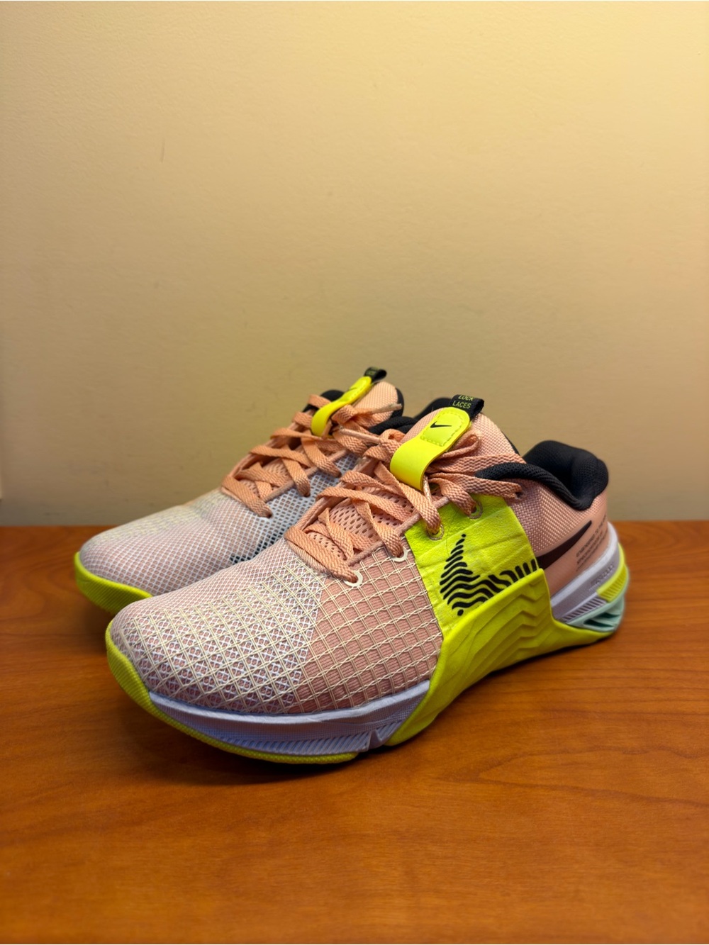 Nike Pink Mesh with Neon Yellow Training Sneakers METCON